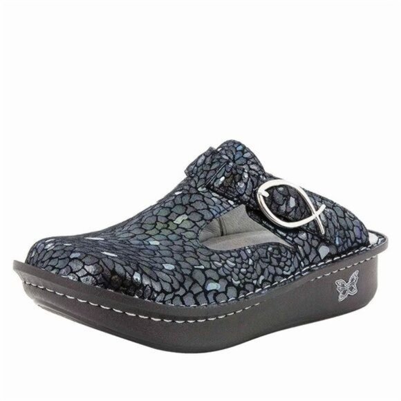 Alegria Women's Iridescent Black Clogs - Picture 2 of 12